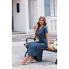 Ekouaer Long Nightgowns For Women Short Sleeve Midi Nightgown With Pockets(Navy)