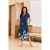 Ekouaer Long Nightgowns For Women Short Sleeve Midi Nightgown With Pockets(Red Flower)