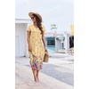 Ekouaer Long Nightgowns For Women Short Sleeve Midi Nightgown With Pockets(Rose Red Flower)