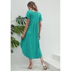Ekouaer Long Nightgowns for Women V Neck Moo Moos House Dress with Pockets(Aqua Green)