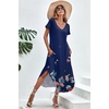 Ekouaer Long Nightgowns for Women V Neck Moo Moos House Dress with Pockets(Blue Flower)