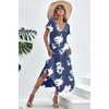 Ekouaer Long Nightgowns for Women V Neck Moo Moos House Dress with Pockets(Blue Tie Dye)