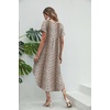 Ekouaer Long Nightgowns for Women V Neck Moo Moos House Dress with Pockets(Brown Leopard)