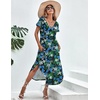 Ekouaer Long Nightgowns for Women V Neck Moo Moos House Dress with Pockets(Dark Green Floral)