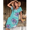 Ekouaer Long Nightgowns for Women V Neck Moo Moos House Dress with Pockets(Flower Blue)