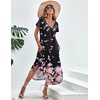 Ekouaer Long Nightgowns for Women V Neck Moo Moos House Dress with Pockets(Pink Flower)