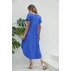 Ekouaer Long Nightgowns for Women V Neck Moo Moos House Dress with Pockets(Snorkel Blue)