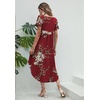 Ekouaer Long Nightgowns for Women V Neck Moo Moos House Dress with Pockets(Wine Red Floral)