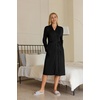Ekouaer Maternity Robe Labor Delivery Nursing Gown Breastfeeding Bathrobes(A_black)
