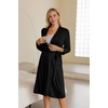 Ekouaer Maternity Robe Labor Delivery Nursing Gown Breastfeeding Bathrobes(A_black)