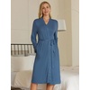 Ekouaer Maternity Robe Labor Delivery Nursing Gown Breastfeeding Bathrobes(A_blue)