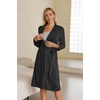 Ekouaer Maternity Robe Labor Delivery Nursing Gown Breastfeeding Bathrobes(A_dark Grey)