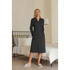 Ekouaer Maternity Robe Labor Delivery Nursing Gown Breastfeeding Bathrobes(A_dark Grey)