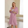 Ekouaer Maternity Robe Labor Delivery Nursing Gown Breastfeeding Bathrobes(Mauve)