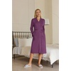 Ekouaer Maternity Robe Labor Delivery Nursing Gown Breastfeeding Bathrobes(Red Purple)