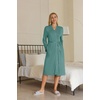 Ekouaer Maternity Robe Labor Delivery Nursing Gown Breastfeeding Bathrobes(Sage Green)