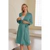 Ekouaer Maternity Robe Labor Delivery Nursing Gown Breastfeeding Bathrobes(Sage Green)