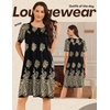 Ekouaer Moo Moos for Women Button House Dresses for Women with Pocket Mumu(Black Hobo)