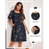 Ekouaer Moo Moos for Women Button House Dresses for Women with Pocket Mumu(Black Mandala)