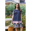 Ekouaer Moo Moos for Women Button House Dresses for Women with Pocket Mumu(Navy Boho)