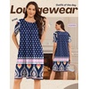 Ekouaer Moo Moos for Women Button House Dresses for Women with Pocket Mumu(Navy Boho)