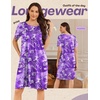 Ekouaer Moo Moos for Women Button House Dresses for Women with Pocket Mumu(Purple Flower)