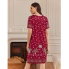 Ekouaer Moo Moos for Women Button House Dresses for Women with Pocket Mumu(Red Boho Flower)