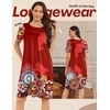Ekouaer Moo Moos for Women Button House Dresses for Women with Pocket Mumu(Red Mandala)