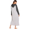 Ekouaer Nightgowns for Women Cotton Nightgown Long Sleeve Hooded Night Gown(A_grey)