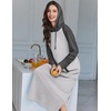 Ekouaer Nightgowns for Women Cotton Nightgown Long Sleeve Hooded Night Gown(A_grey)