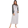 Ekouaer Nightgowns for Women Cotton Nightgown Long Sleeve Hooded Night Gown(A_grey)