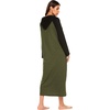 Ekouaer Nightgowns for Women Cotton Nightgown Long Sleeve Hooded Night Gown(Army Green)