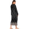 Ekouaer Nightgowns for Women Cotton Nightgown Long Sleeve Hooded Night Gown(Black Flowers)