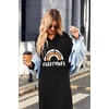 Ekouaer Nightgowns for Women Cotton Nightgown Long Sleeve Hooded Night Gown(Black Rainbow)