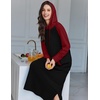 Ekouaer Nightgowns for Women Cotton Nightgown Long Sleeve Hooded Night Gown(Black/Red)