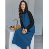 Ekouaer Nightgowns for Women Cotton Nightgown Long Sleeve Hooded Night Gown(Blue)