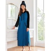 Ekouaer Nightgowns for Women Cotton Nightgown Long Sleeve Hooded Night Gown(Blue)