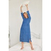 Ekouaer Nightgowns for Women Cotton Nightgown Long Sleeve Hooded Night Gown(Blue Dog Footprints)