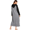 Ekouaer Nightgowns for Women Cotton Nightgown Long Sleeve Hooded Night Gown(Dark Grey)