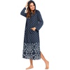 Ekouaer Nightgowns for Women Cotton Nightgown Long Sleeve Hooded Night Gown(Navy Dot)