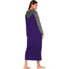 Ekouaer Nightgowns for Women Cotton Nightgown Long Sleeve Hooded Night Gown(Purple)