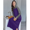 Ekouaer Nightgowns for Women Cotton Nightgown Long Sleeve Hooded Night Gown(Purple)