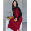 Ekouaer Nightgowns for Women Cotton Nightgown Long Sleeve Hooded Night Gown(Wine Red)