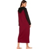 Ekouaer Nightgowns for Women Cotton Nightgown Long Sleeve Hooded Night Gown(Wine Red)