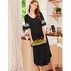 Ekouaer Nightgowns for Women Long Nightgown Plus Size Moo Moos House Dress(Black)