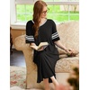 Ekouaer Nightgowns for Women Long Nightgown Plus Size Moo Moos House Dress(Black)