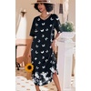 Ekouaer Nightgowns for Women Long Nightgown Plus Size Moo Moos House Dress(Black Butterfly)