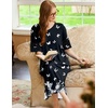 Ekouaer Nightgowns for Women Long Nightgown Plus Size Moo Moos House Dress(Black Butterfly)