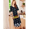 Ekouaer Nightgowns for Women Long Nightgown Plus Size Moo Moos House Dress(Black Butterfly)