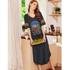 Ekouaer Nightgowns for Women Long Nightgown Plus Size Moo Moos House Dress(Black Forest)